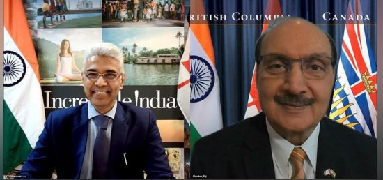  Consul General Mr. Manish courtesy calls on Hon. Raj Chouhan, Speaker of the Legislative Assembly of British Columbia (27/01/2021)